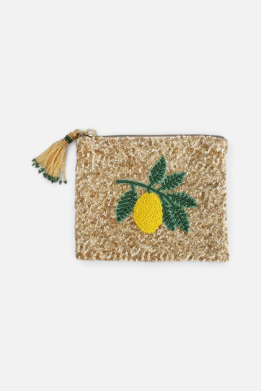 Olivia Dar Lemon Pouch Jewelry Bag Small in Gold – front view