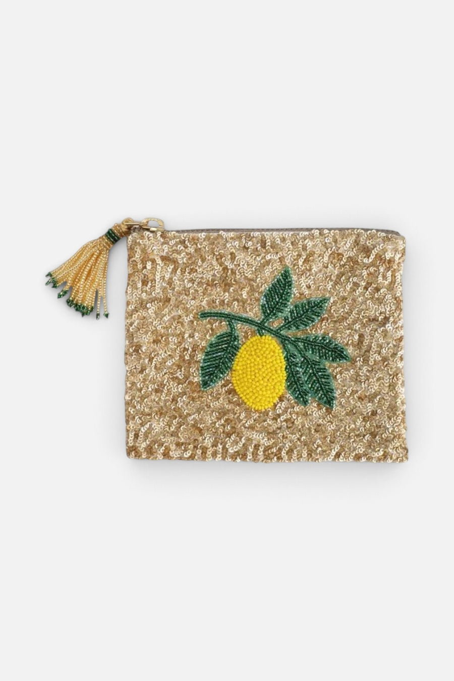 Olivia Dar Lemon Pouch Jewelry Bag Small in Gold – front view