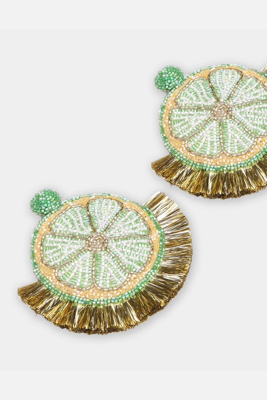 Olivia Dar Mosaic Citrus Earrings in Lemon Lime – back view