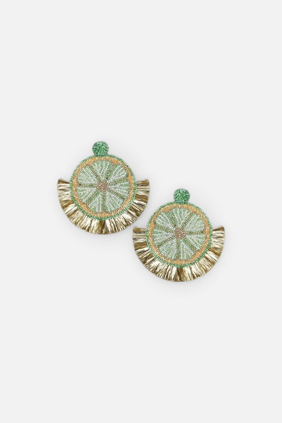 Olivia Dar Mosaic Citrus Earrings in Lemon Lime – front view