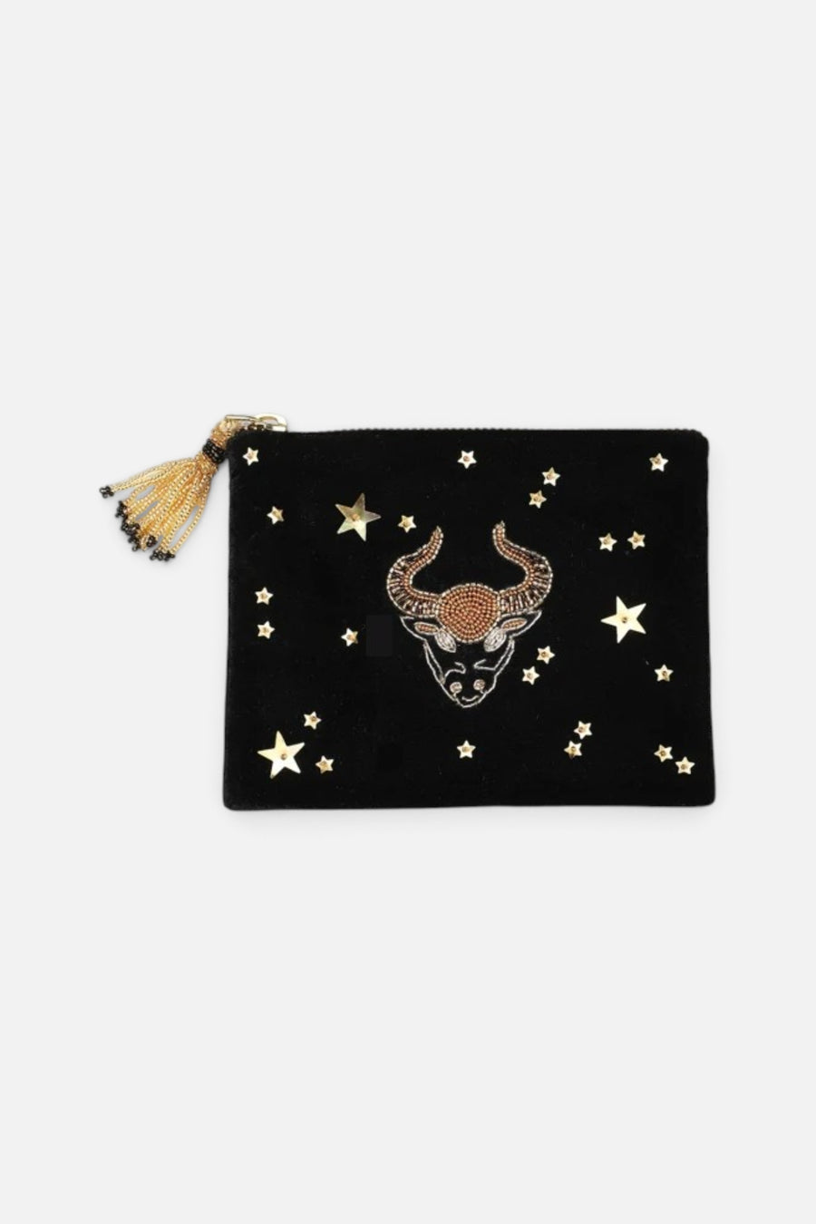 Olivia Dar Taurus Astrology Pouch Jewelry Bag in Small – front view