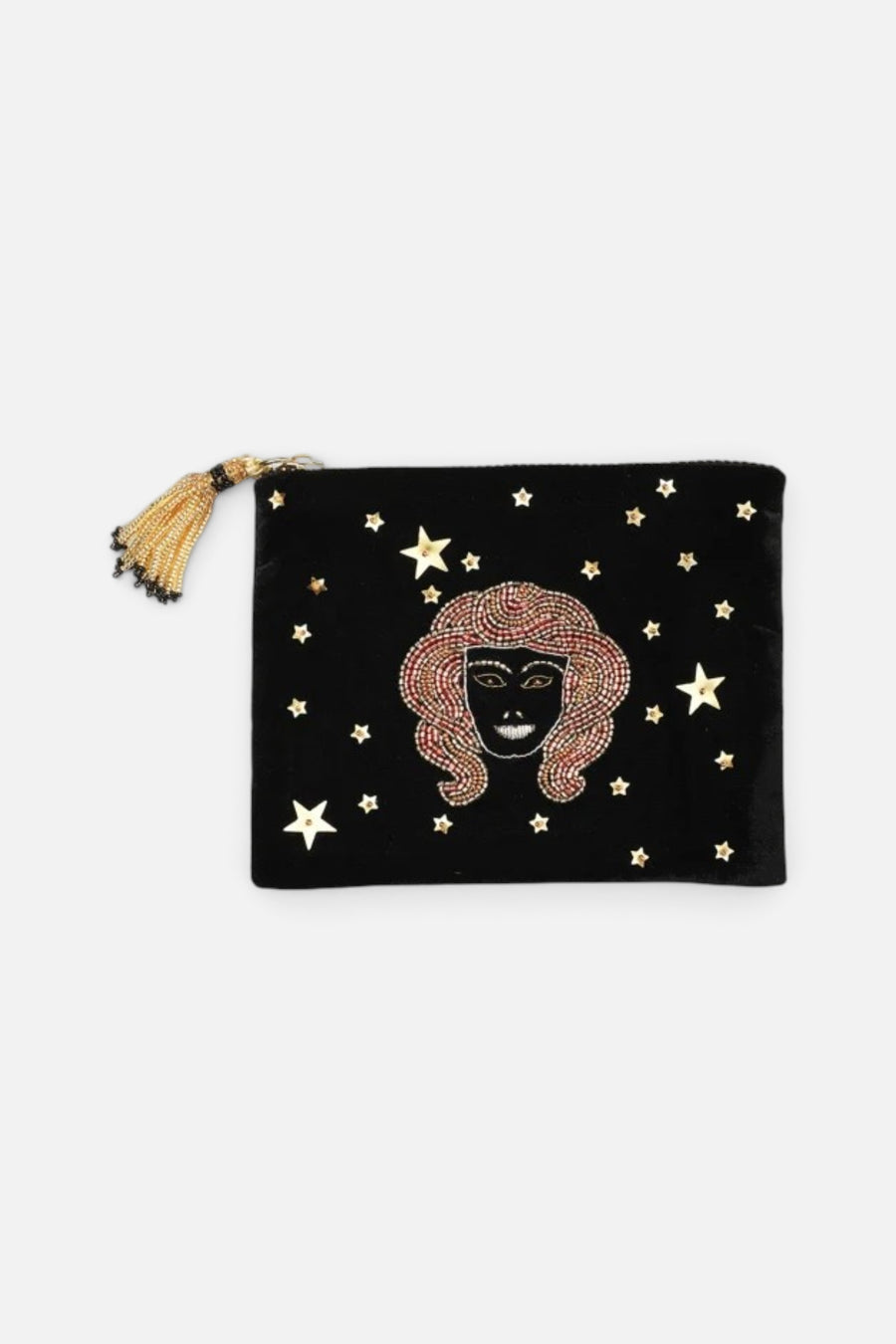 Olivia Dar Virgo Astrology Pouch Jewelry Bag in Small – front view