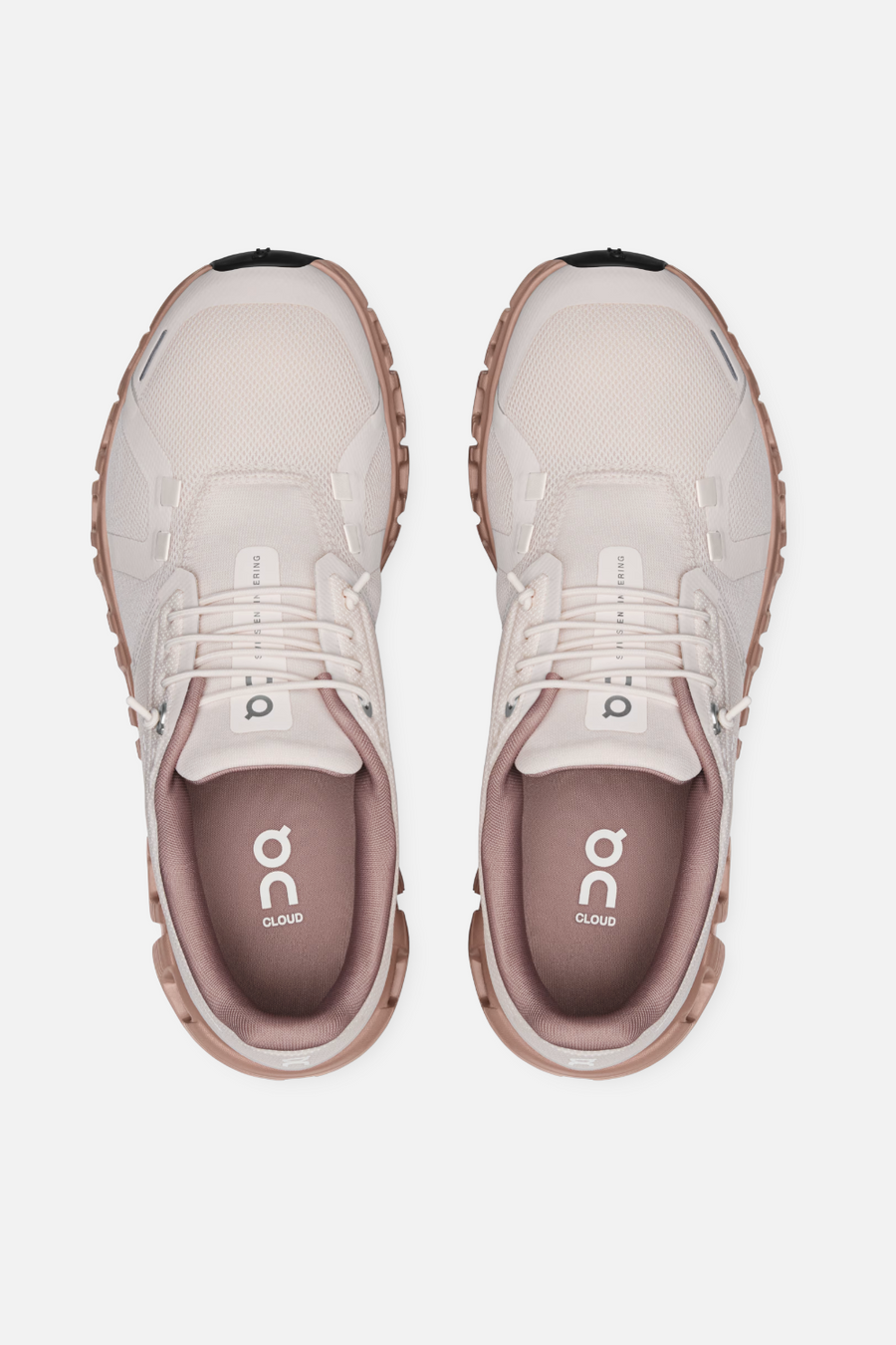 On Cloud 6 Women's Sneakers in Oyster & Biscuit – back view