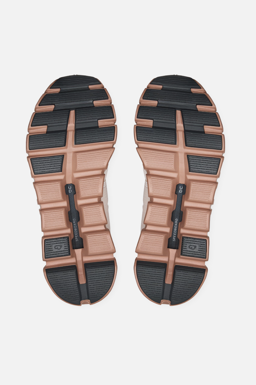On Cloud 6 Women's Sneakers in Oyster & Biscuit – flat lay