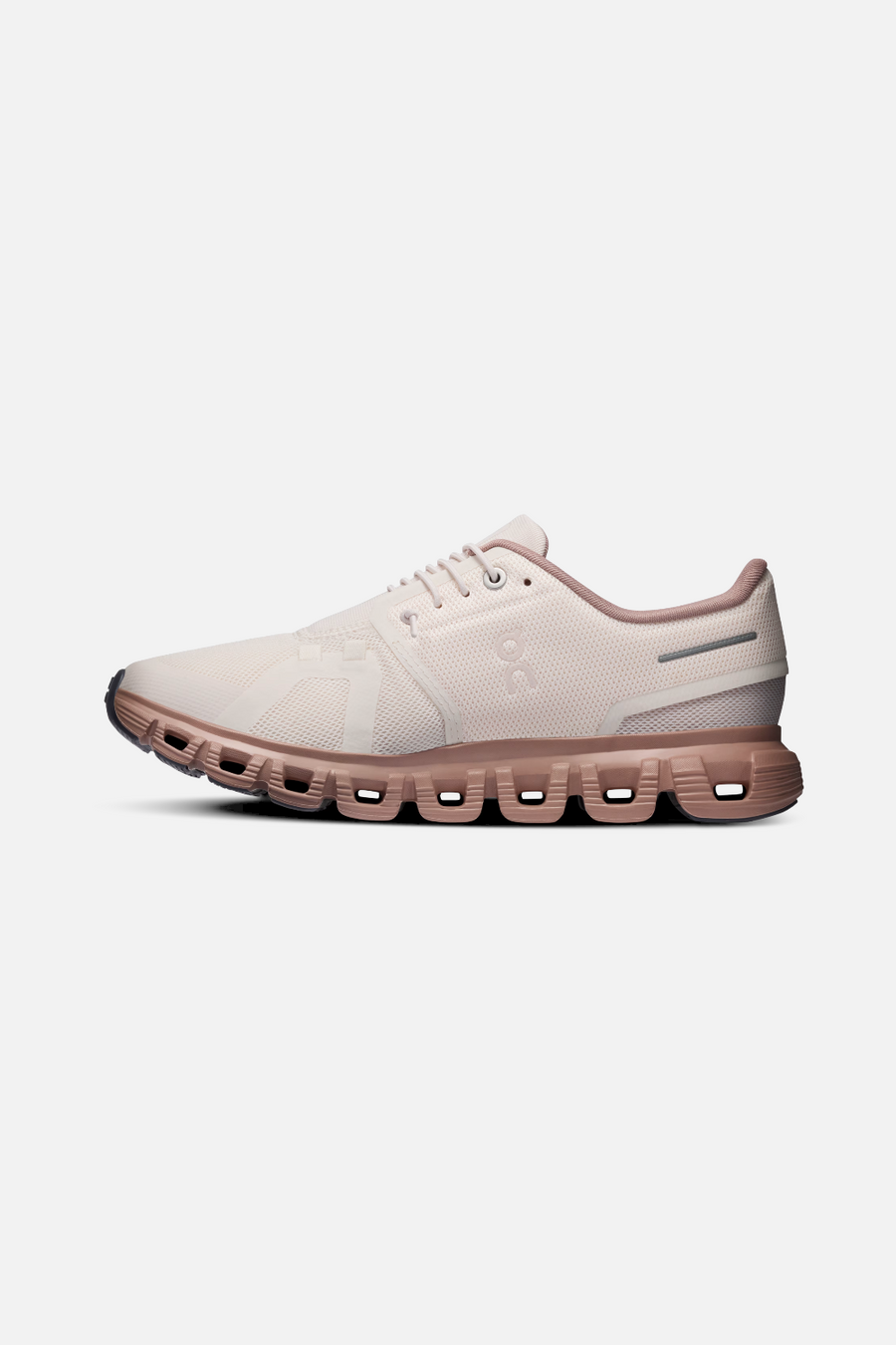 On Cloud 6 Women's Sneakers in Oyster & Biscuit – side view
