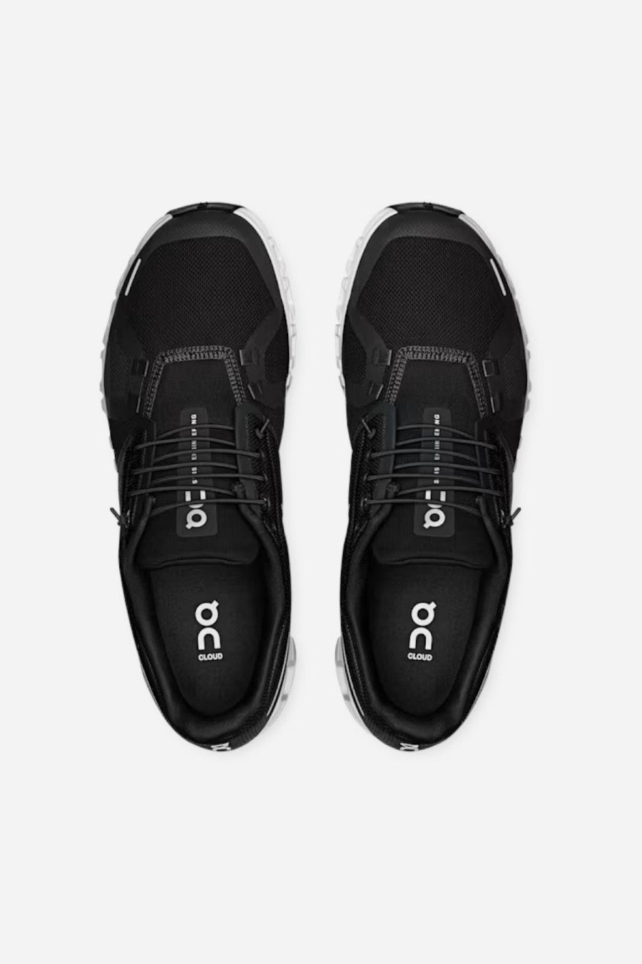 On Running Men's Cloud 6 in Black & White – back view