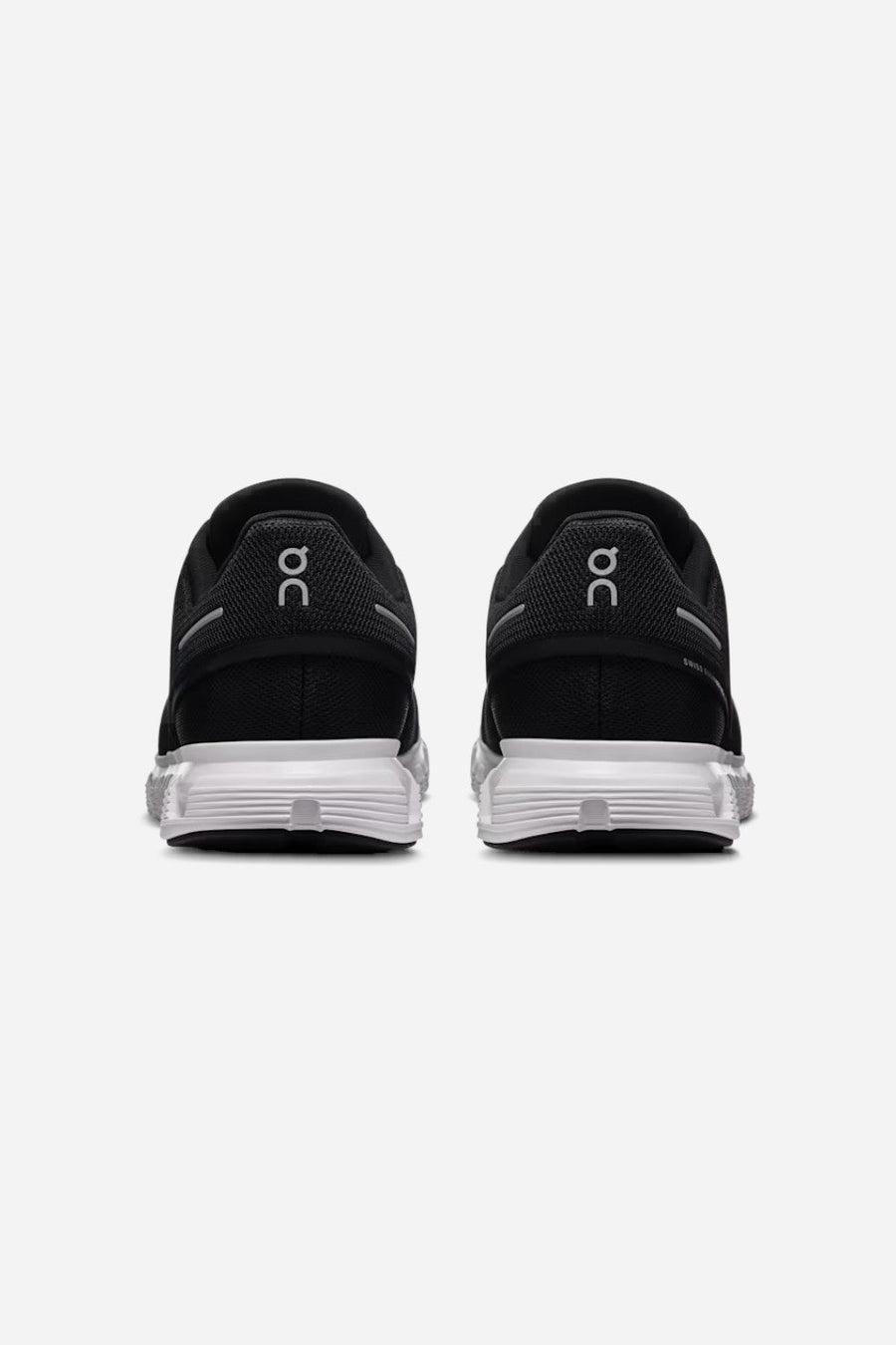 On Running Men's Cloud 6 in Black & White – flat lay