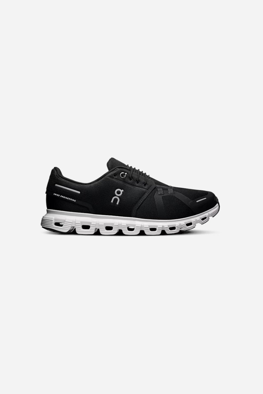On Running Men's Cloud 6 in Black & White – front view