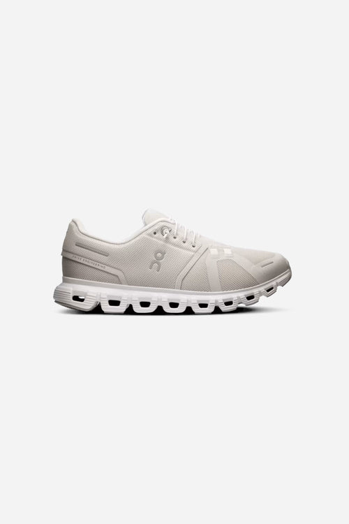 On Running Men's Cloud 6 in Pearl/White – front view