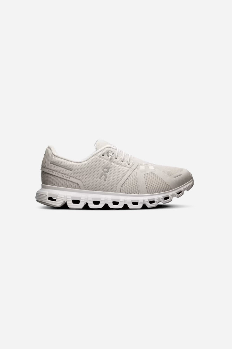 On Running Men's Cloud 6 in Pearl/White – front view