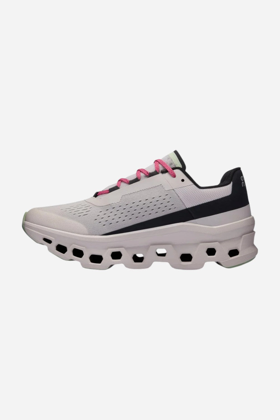On Running Men's Cloudmonster in Frost/Black – back view