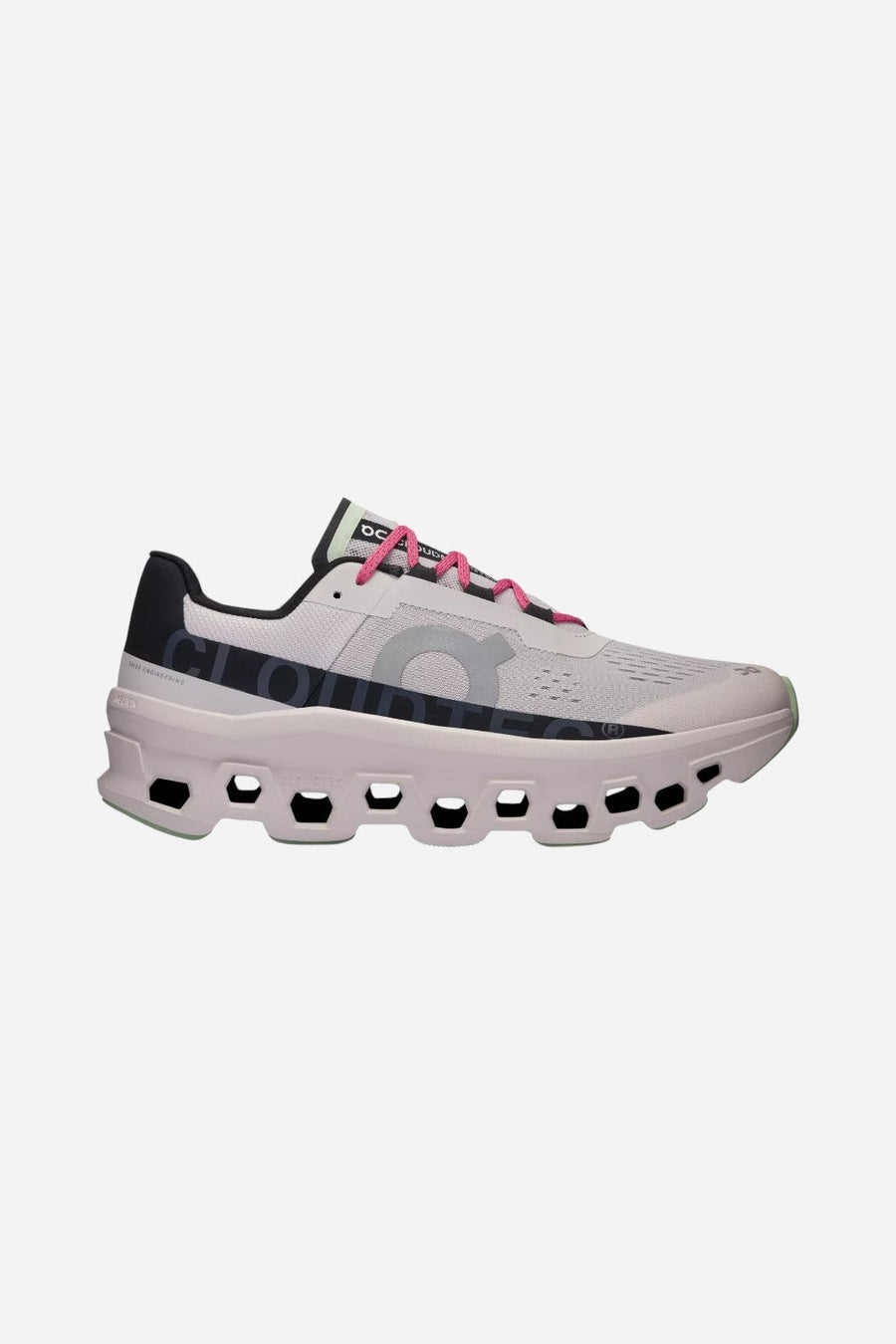 On Running Men's Cloudmonster in Frost/Black – front view