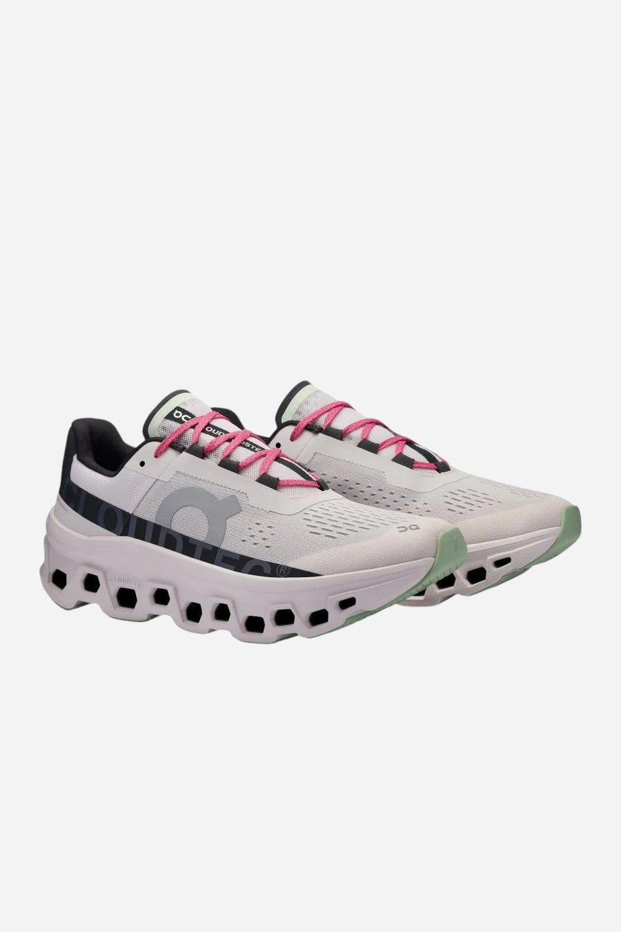 On Running Men's Cloudmonster in Frost/Black – side view