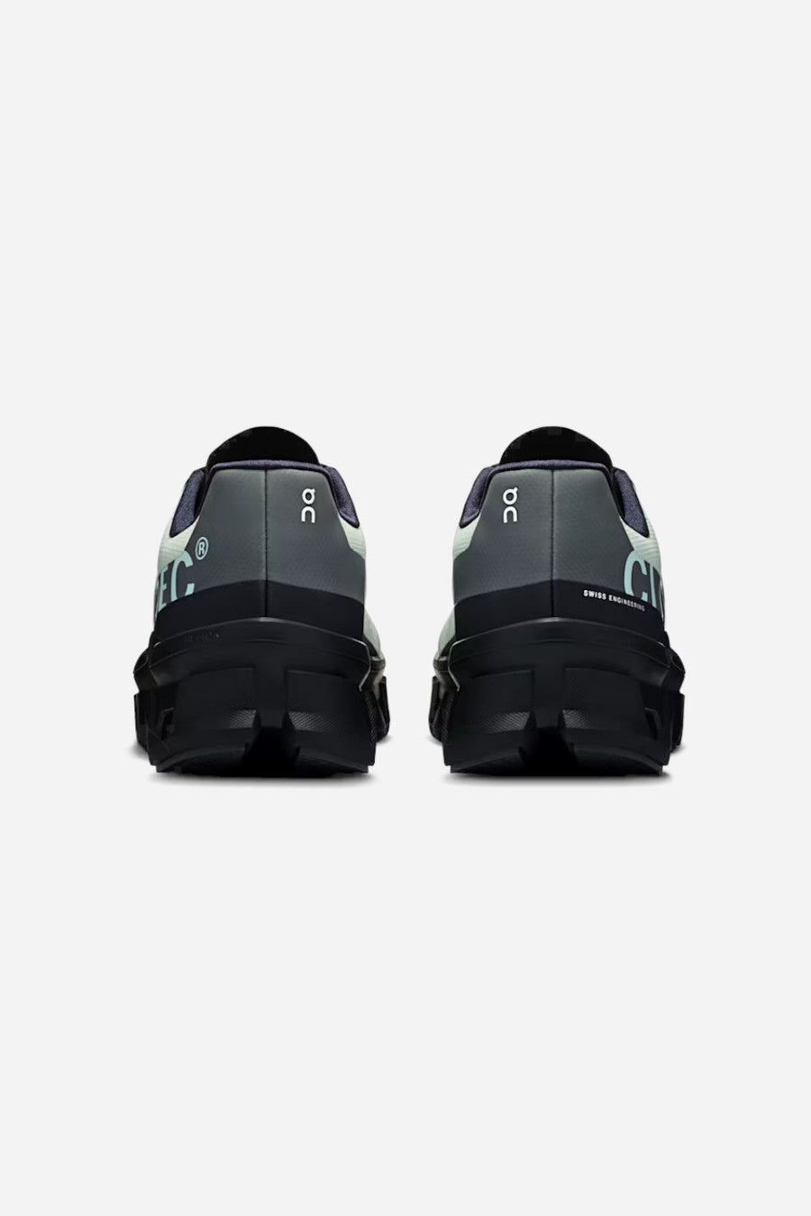 ON Running Men's Cloudmonster in Glacier/Black – flat lay