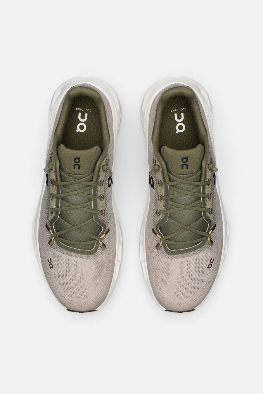On Running Men's Cloudtilt in Olive & Desert – top view