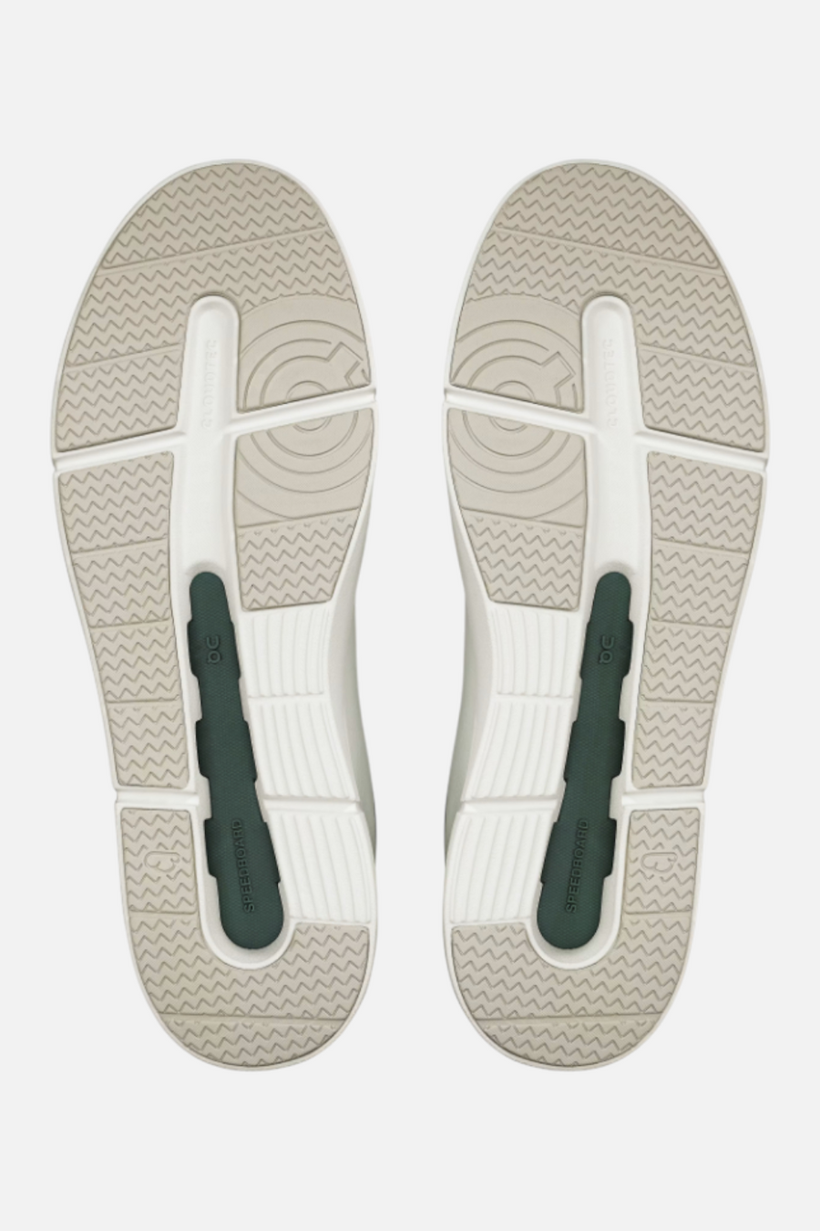 On Running Men's The Roger Advantage in White/Olive – flat lay