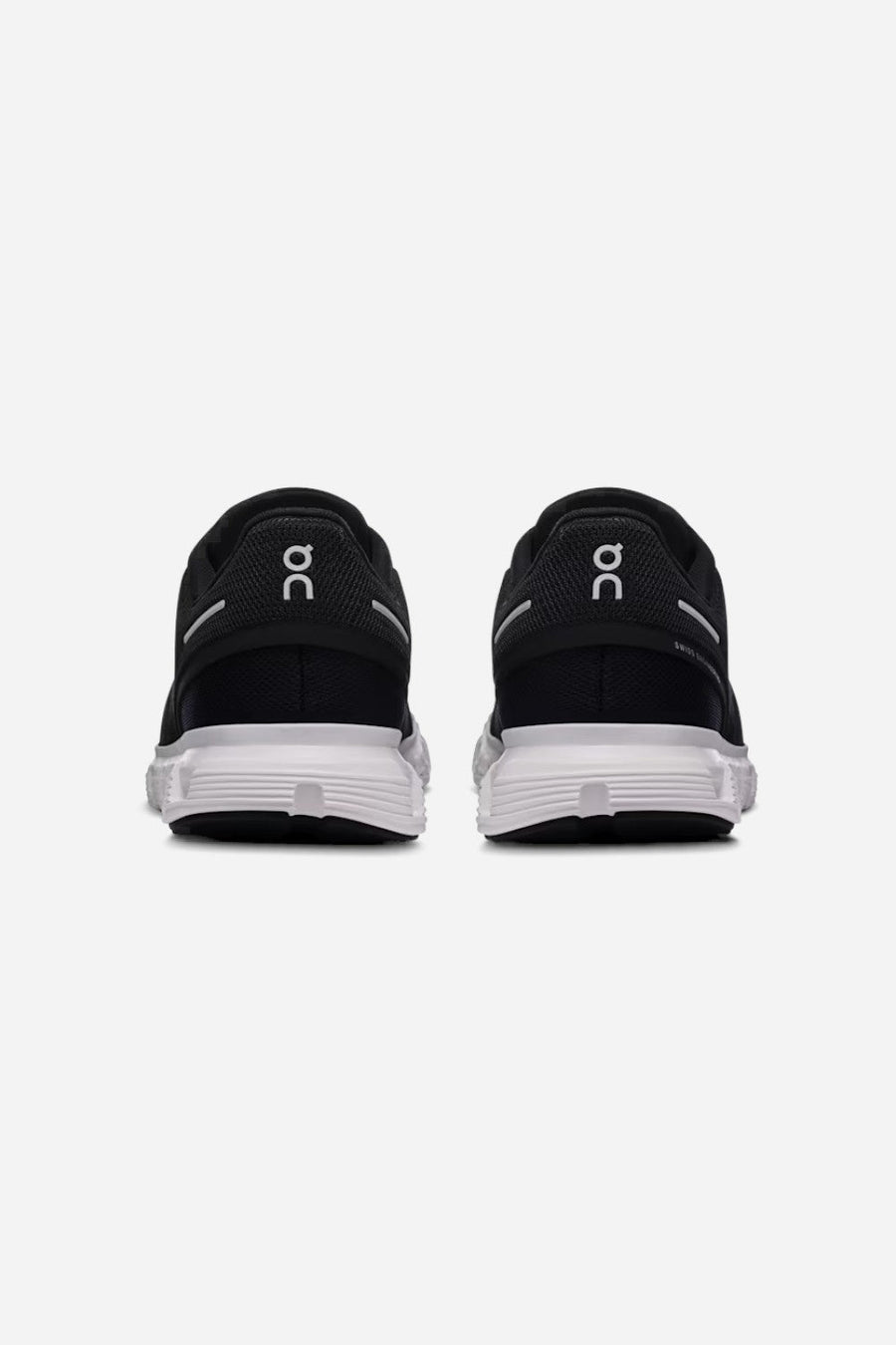 On Running Women's Cloud 6 in Black & White – flat lay