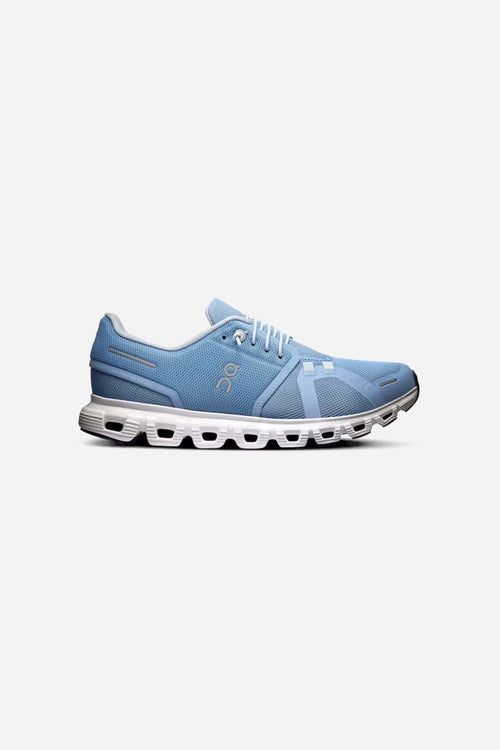ON Running Women's Cloud 6 in Chambray & White – front view