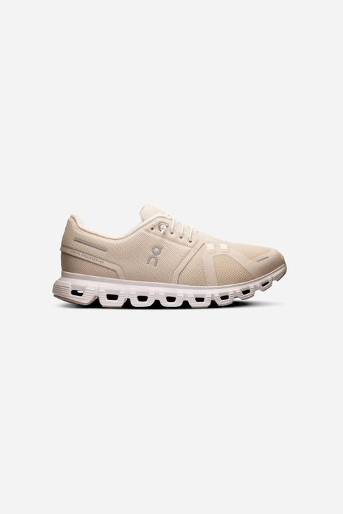 On Running Women's Cloud 6 in Pearl & White – front view