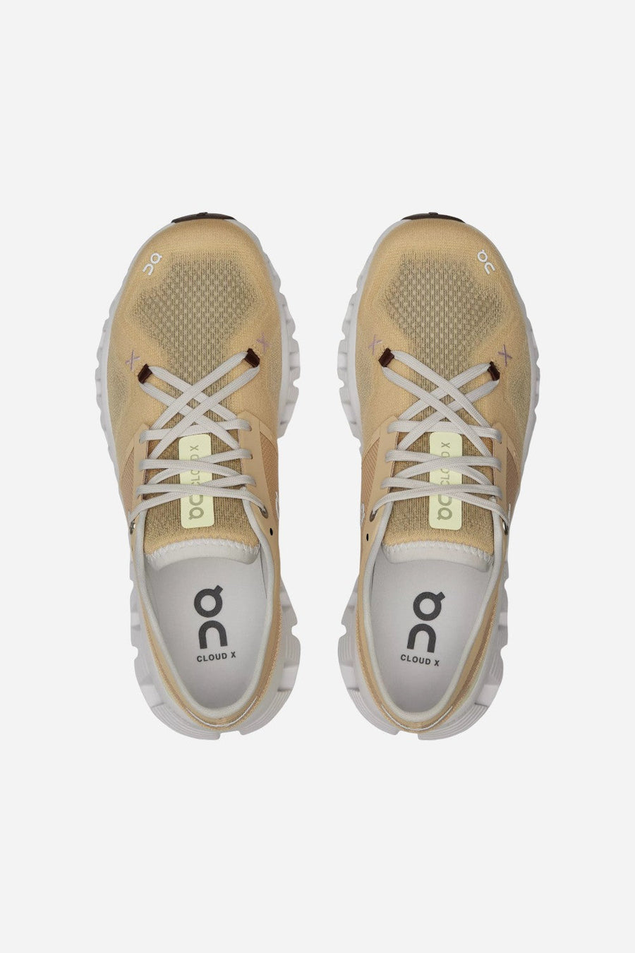On Running Women's Cloud X 3 in Savannah/Frost – back view