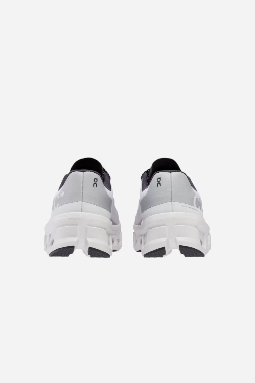 On Running Women's Cloudmonster in All White – flat lay