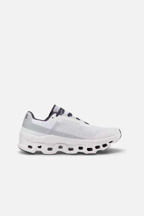 On Running Women's Cloudmonster in All White – side view