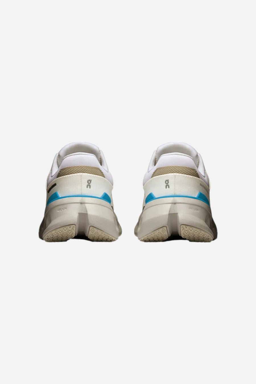 On Running Women's Cloudrunner 2 in White & Horizon – flat lay