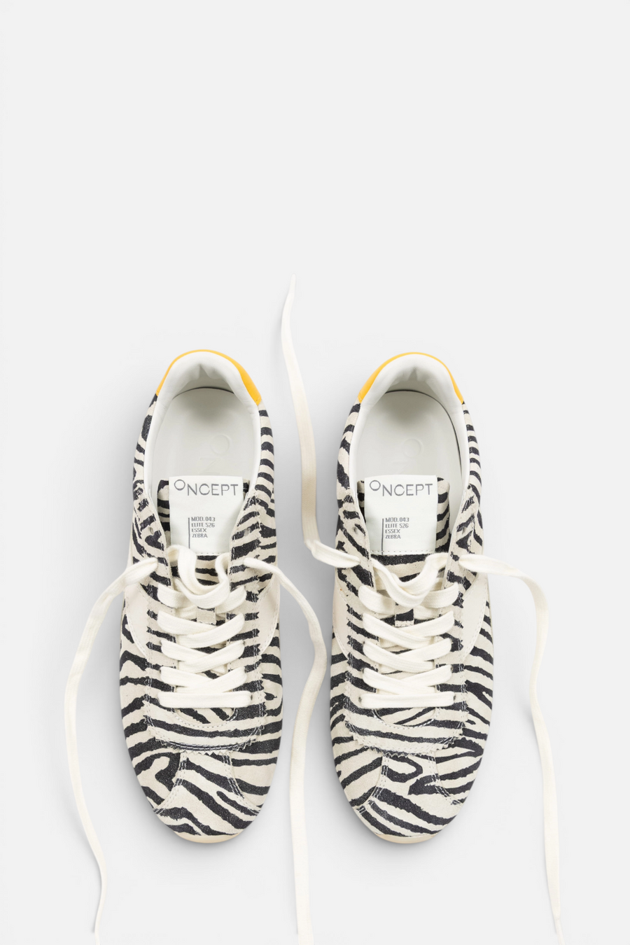 Oncept Essex Sneaker in Zebra – flat lay