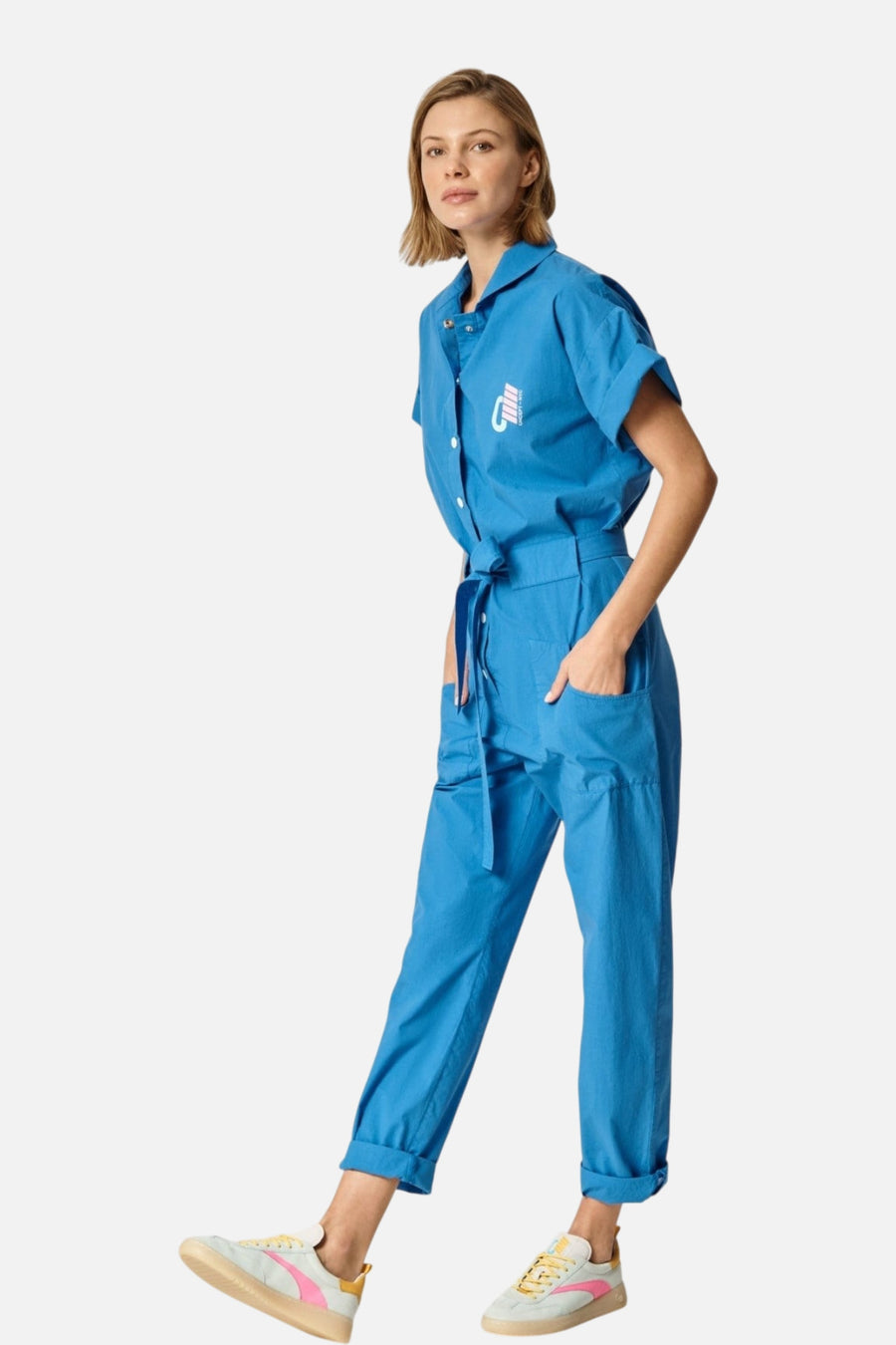 Oncept Jane Jumpsuit in Adriatic Blue – on model