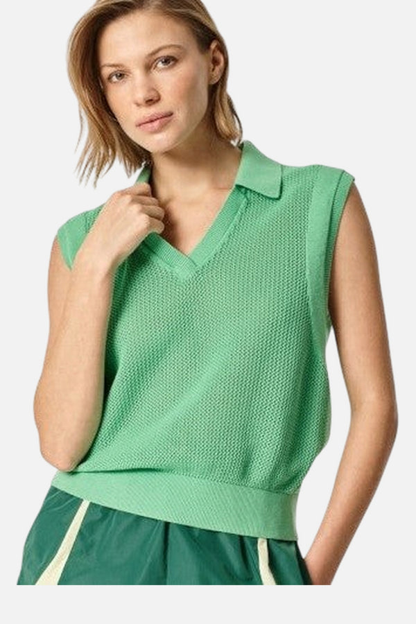 Oncept Kennedy Sleeveless Knit Polo in Cyber Green