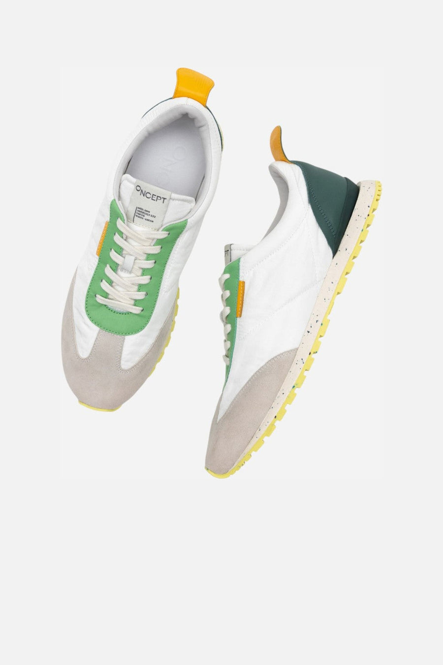 Oncept Men Tokyo Sneakers in White Green – three-quarter view
