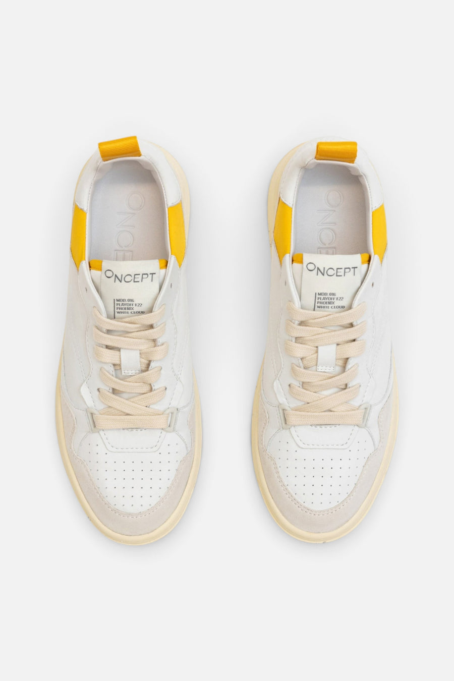 Oncept Phoenix Sneakers in White Cloud – back view