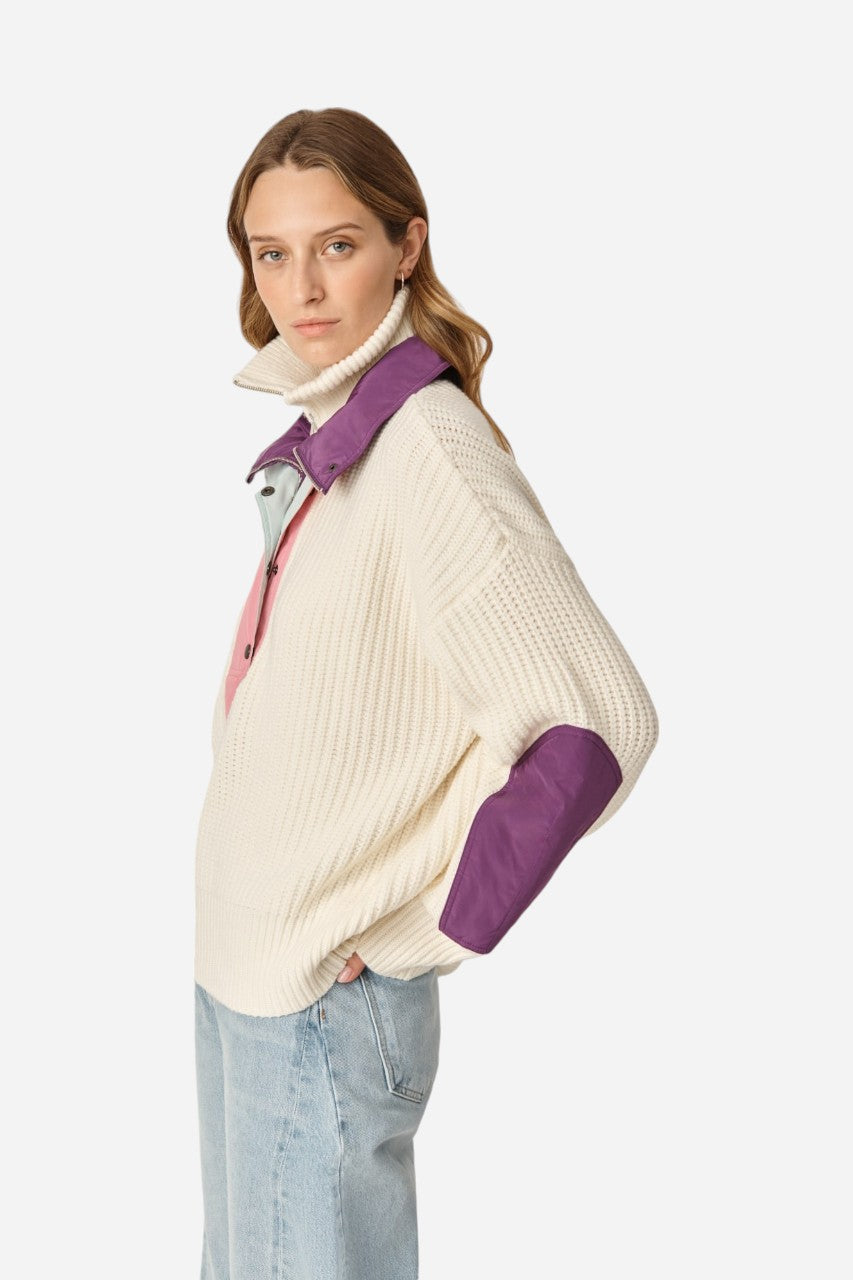 Oncept Taos Wool Knit Sweater in Vanilla – back view