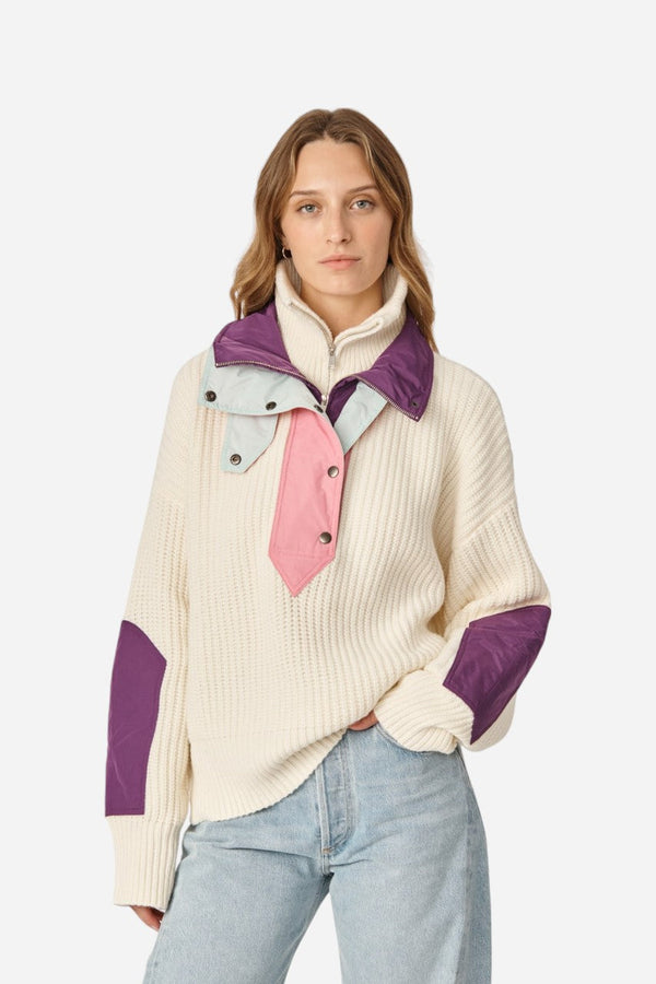 Oncept Taos Wool Knit Sweater in Vanilla