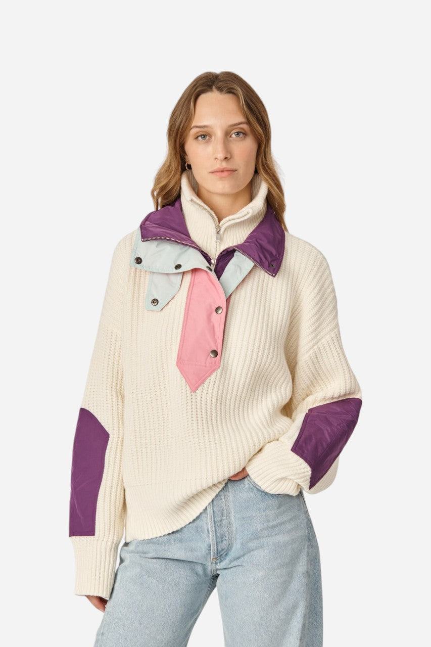 Oncept Taos Wool Knit Sweater in Vanilla – front view