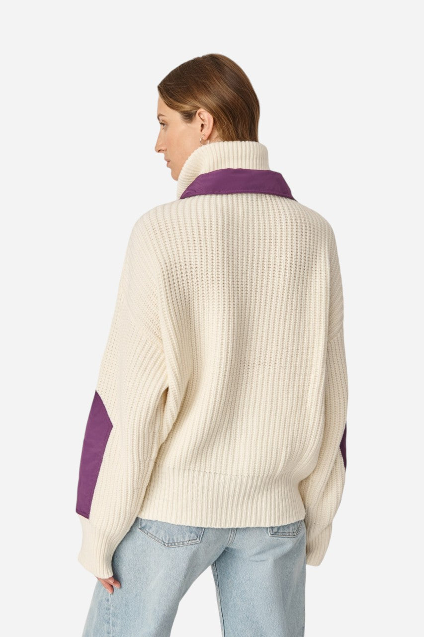 Oncept Taos Wool Knit Sweater in Vanilla – side view