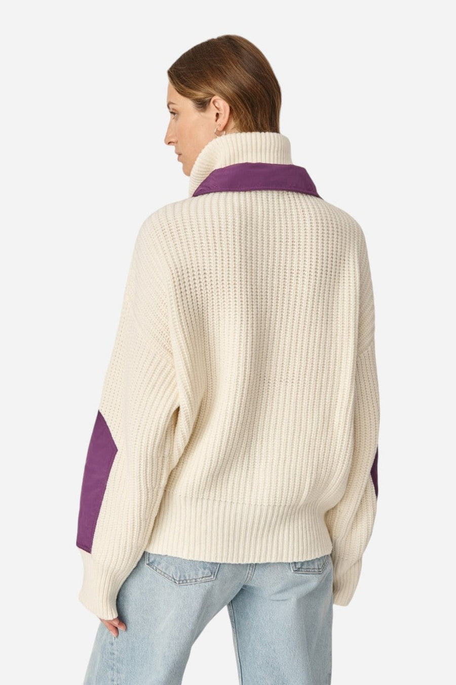 Oncept Taos Wool Knit Sweater in Vanilla – on model