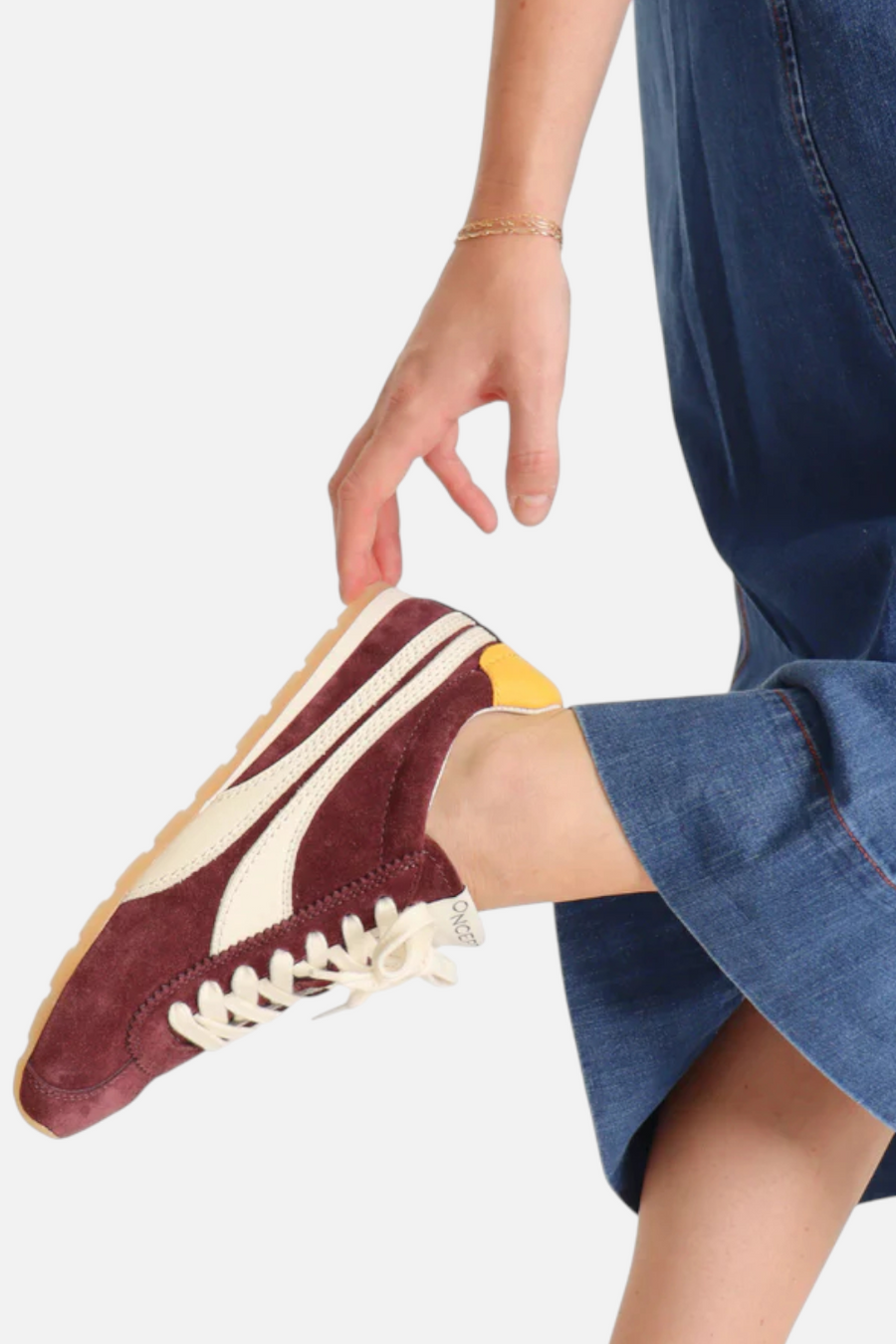Oncept Women's Essex Sneaker Ballet in Royal Burgundy – detail