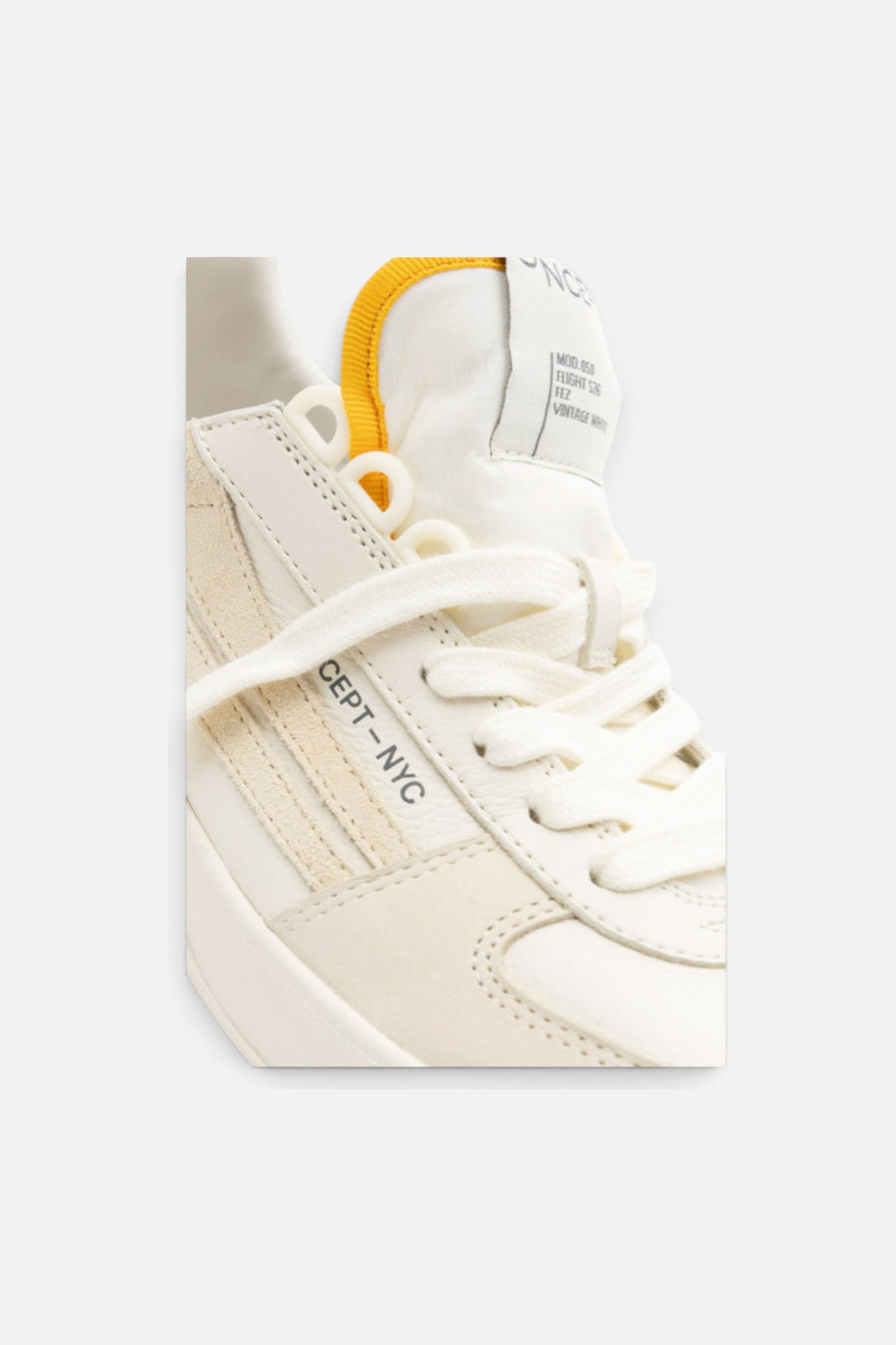 Oncept Women's Fez Sneaker in Vintage White – detail