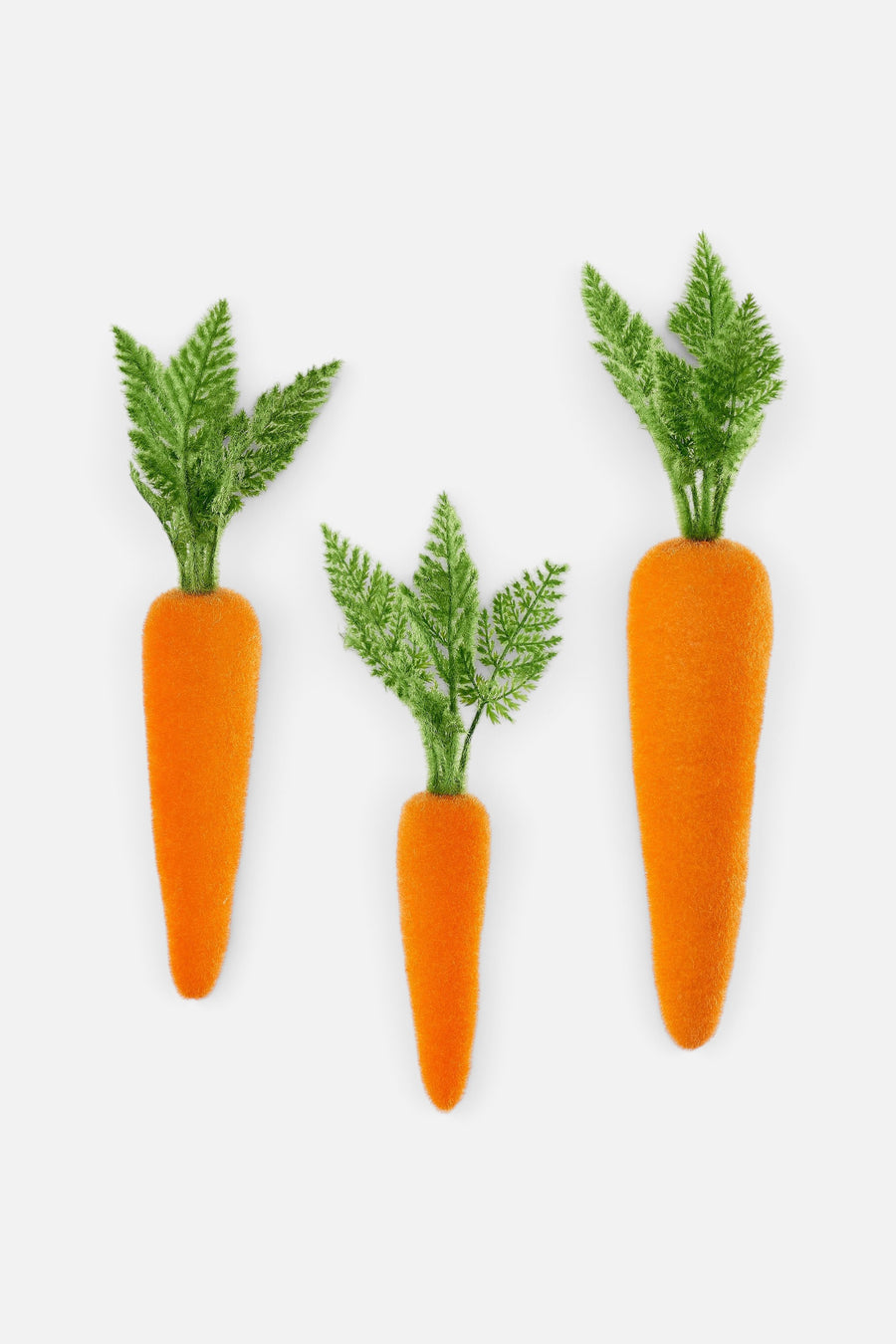 One Hundred 80 Degrees Flocked Orange Carrot - 3 Assorted – front view