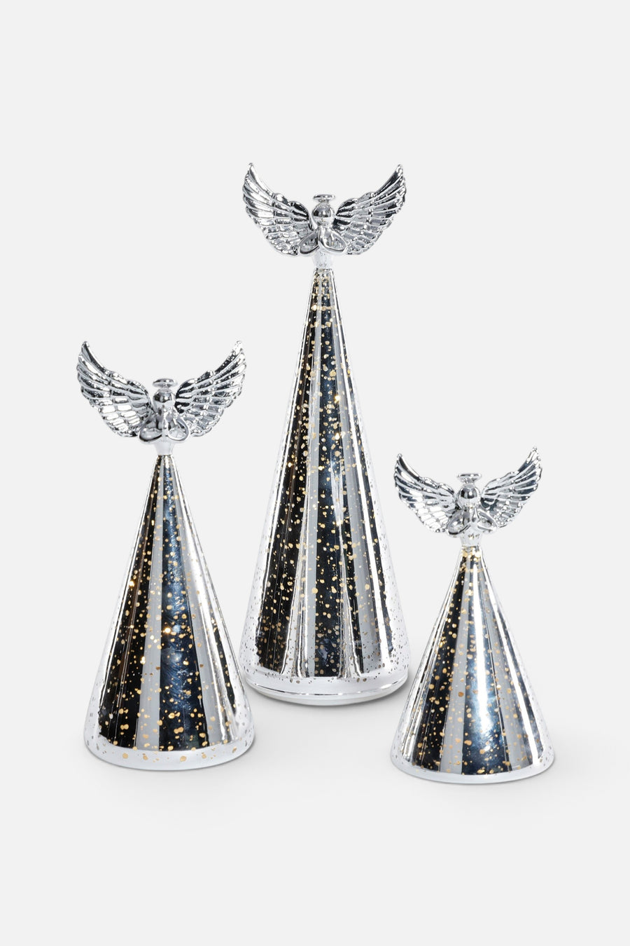 One Hundred 80 Degrees Lighted Glass Angels, Set of 3 – alternate