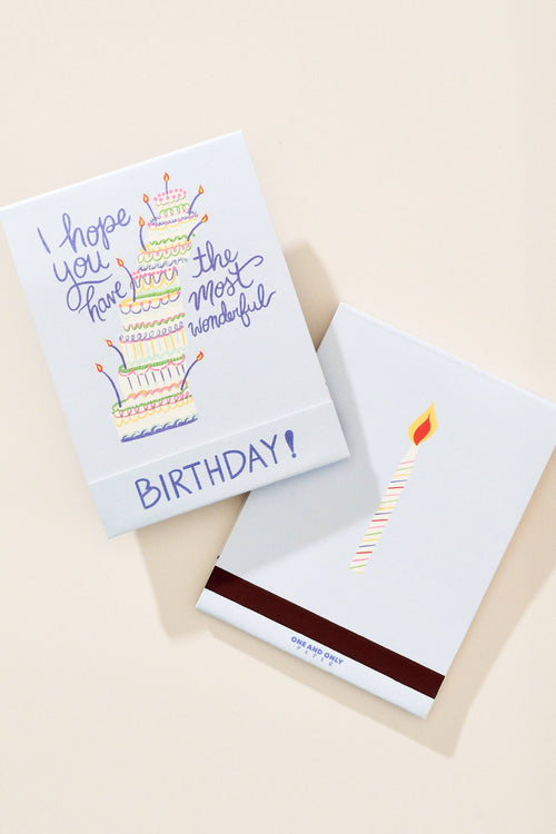 One & Only Paper Birthday Card Matchbook – front view