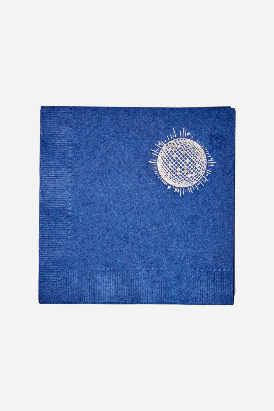 One & Only Paper Navy Disco Cocktail Paper Beverage Napkin - Set of 20 – back view
