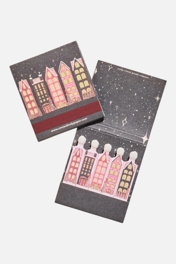 One & Only Paper Wintry Village Printed 10 Stem Matchbook