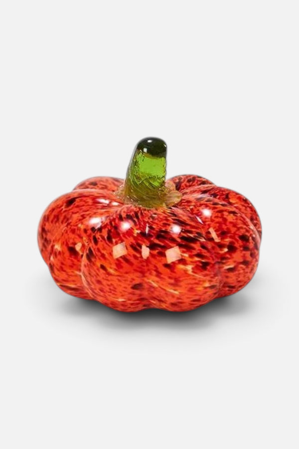 Two's Company Spike Glass Mini Pumpkin in Orange
