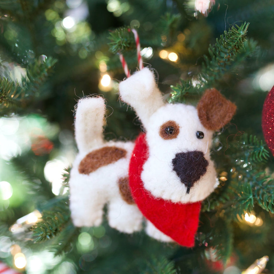 Ornaments 4 Orphans Dog Felt Wool Ornament – side view