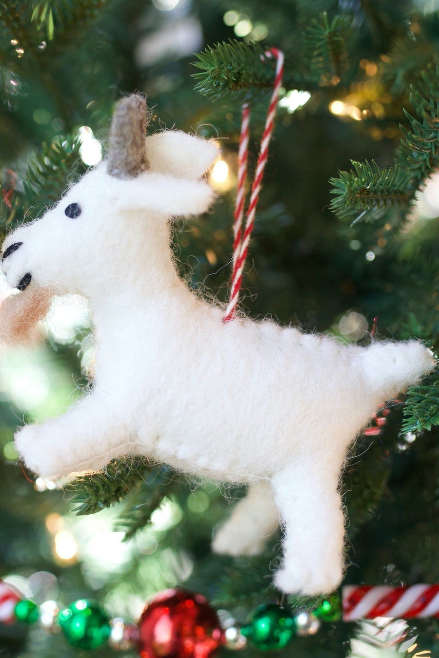 Ornaments 4 Orphans Goat Felt Wool Ornament – back view