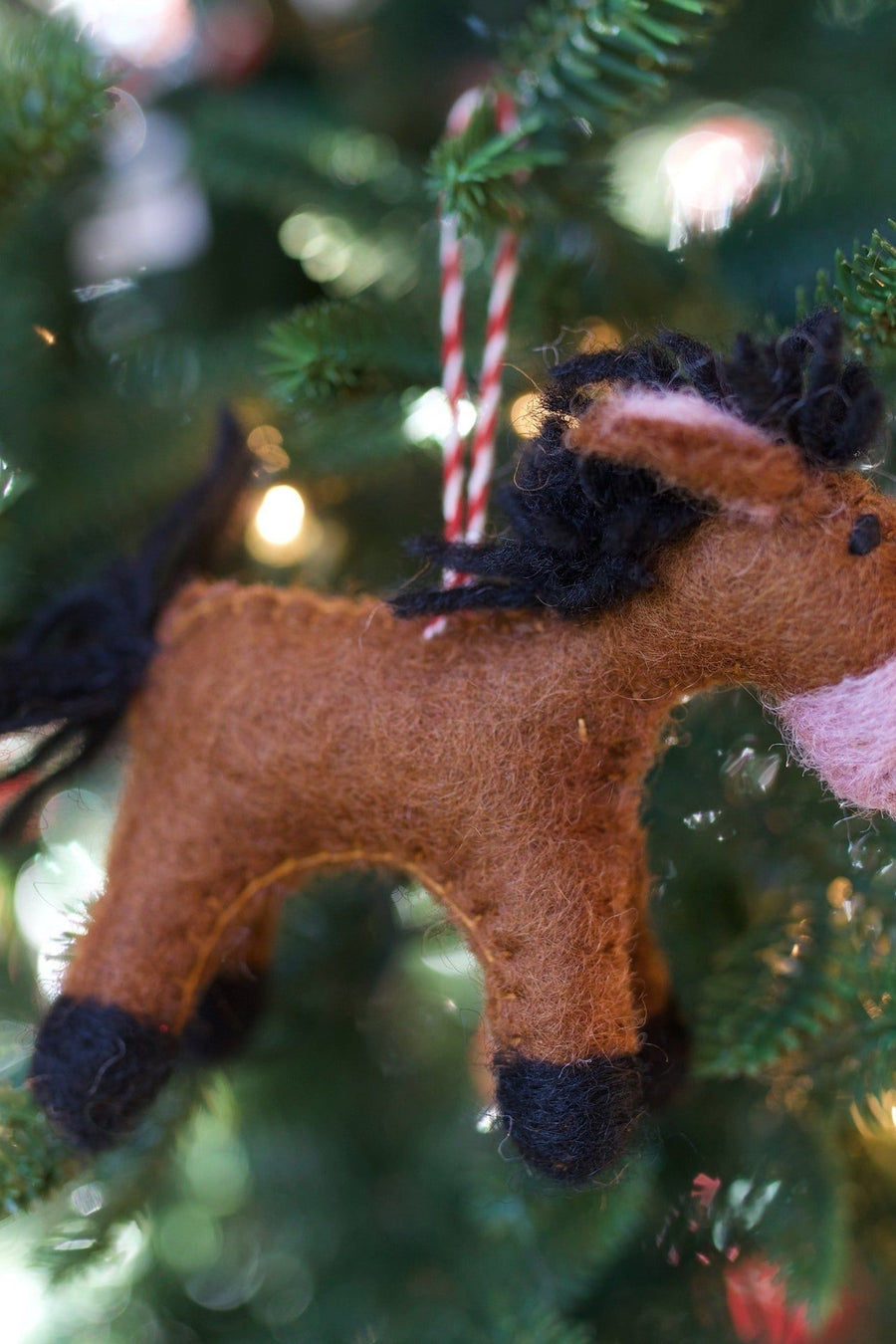 Ornaments 4 Orphans Horse Felt Wool Ornament – back view