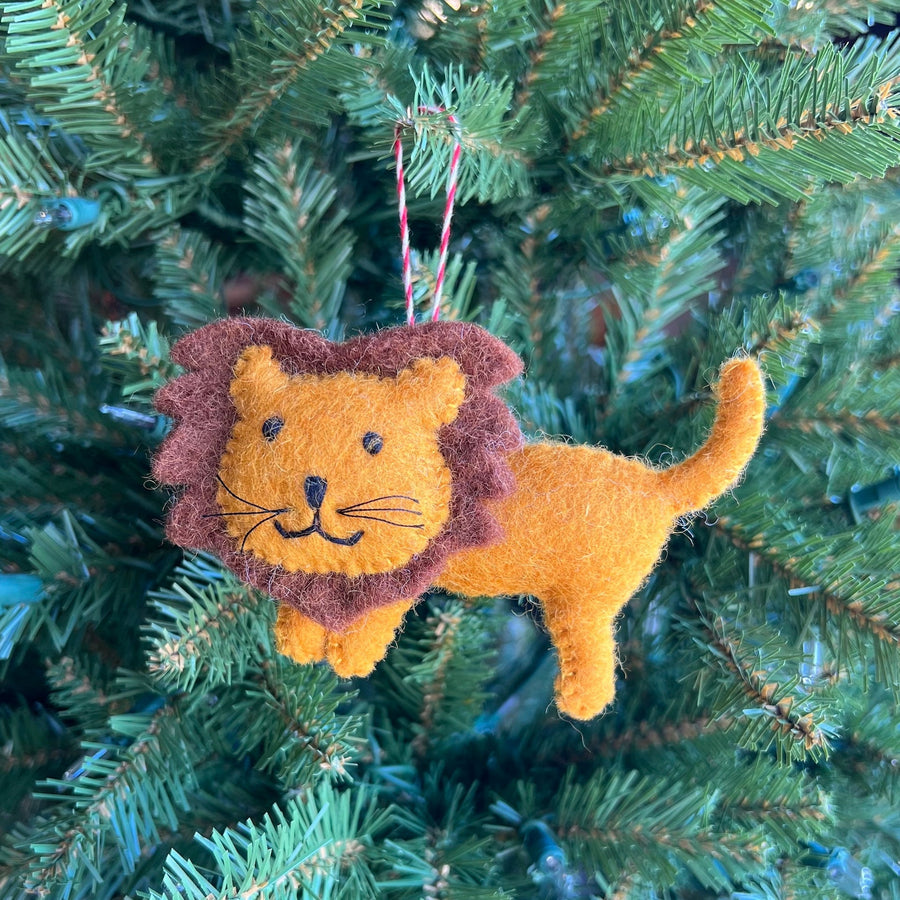 Ornaments 4 Orphans Lion Felt Wool Ornament – back view