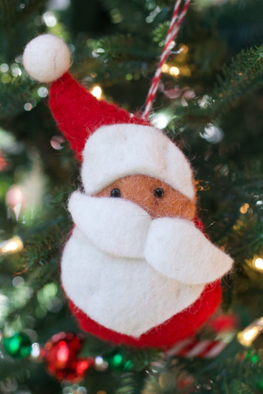 Ornaments 4 Orphans Santa Felt Wool Ornament – back view